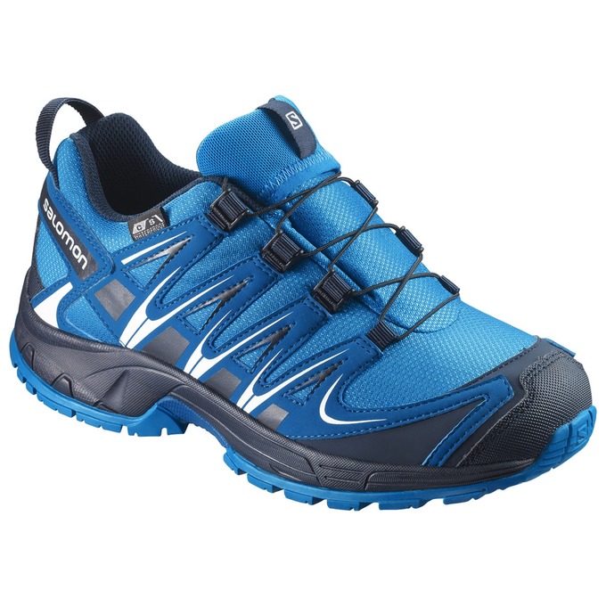 SALOMON XA PRO 3D CSWP J Philippines - Kids' Trail Running Shoes - Blue/Navy | 631580-JBO